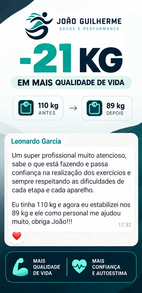 Depoimento de Leonardo Garcia: menos 21 kg em mais qualidade de vida.